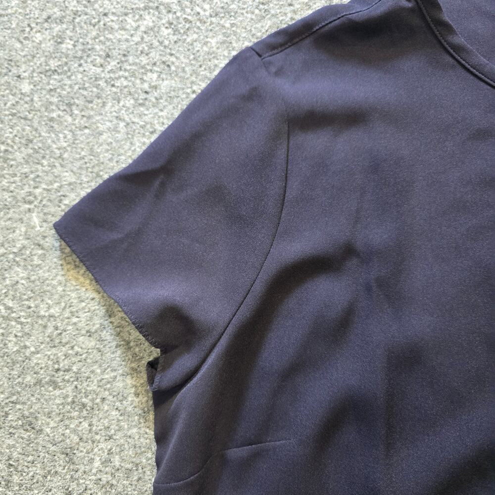 Lands End Top Womens Size 16 Navy Blue Short Sleeve Round Neck Capsule Minimal - Picture 4 of 9